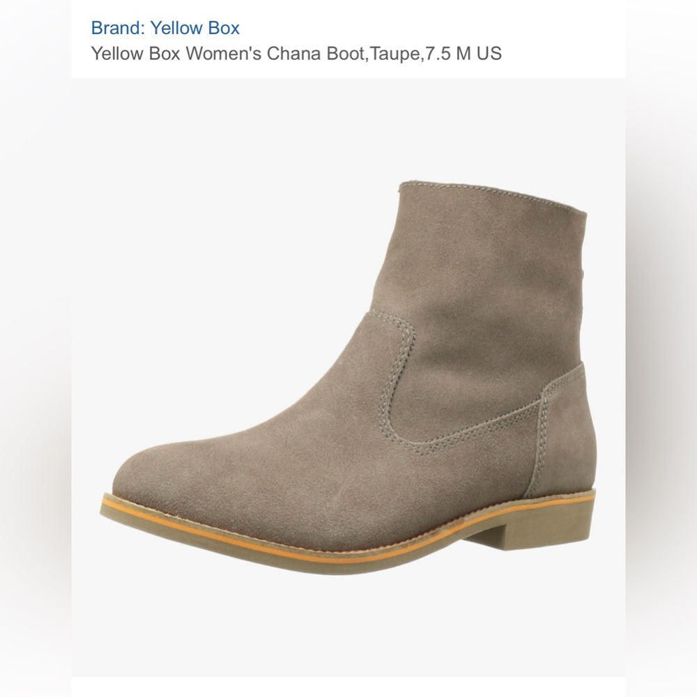 YellowBox Chana Taupe Suede Boots, size 8.5